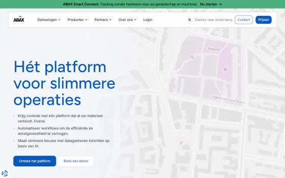 Startpagina van ABAX (abax.com), vastgelegd op 21 oktober 2026
