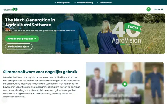Startpagina van AgroVision (agrovision.com), vastgelegd op 21 oktober 2026