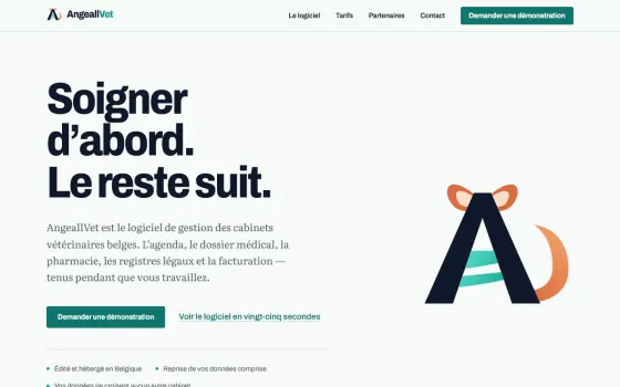 Page d’accueil de AngeallVet (angeallvet.be), capturée le 21 octobre 2026