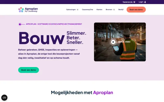 Startpagina van Aproplan (aproplan.com), vastgelegd op 21 oktober 2026