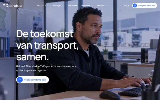 Startpagina van Dashdoc (dashdoc.com), vastgelegd op 21 oktober 2026