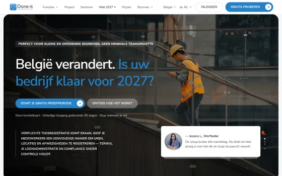 Startpagina van Done-it (done-it.app), vastgelegd op 21 oktober 2026