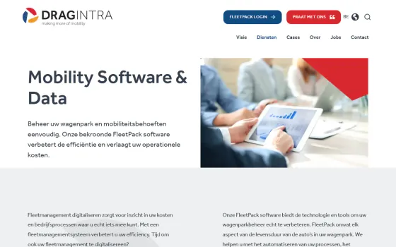 Startpagina van FleetPack (dragintra.be), vastgelegd op 21 oktober 2026