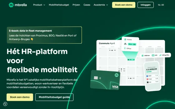 Startpagina van Mbrella (mbrella.eu), vastgelegd op 21 oktober 2026