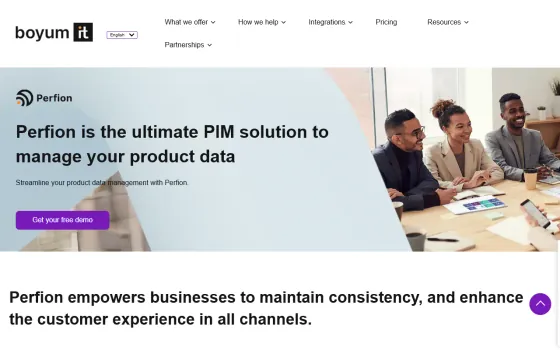 Startpagina van Perfion PIM (perfion.boyum-solutions.com), vastgelegd op 21 oktober 2026