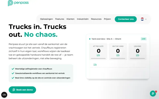 Startpagina van Peripass (peripass.com), vastgelegd op 21 oktober 2026