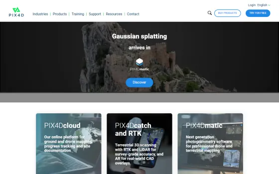 Startpagina van PIX4D (pix4d.com), vastgelegd op 21 oktober 2026