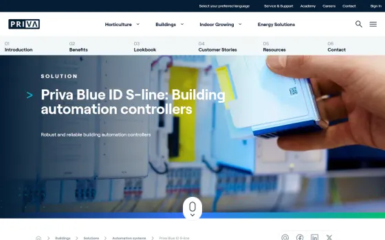 Startpagina van Priva Blue ID (priva.com), vastgelegd op 21 oktober 2026