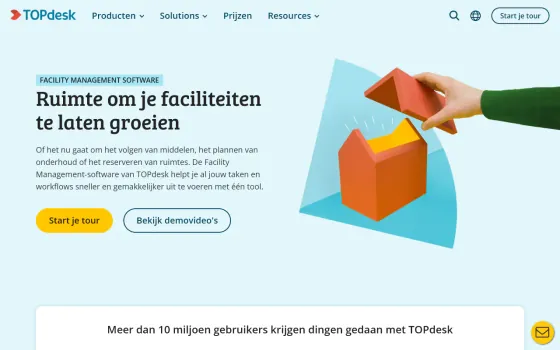 Page d’accueil de TOPdesk Reserveringsbeheer (topdesk.com), capturée le 21 octobre 2026