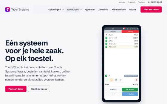 Startpagina van TouchCloud (touchsystems.be), vastgelegd op 21 oktober 2026