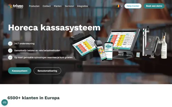 Startpagina van Trivec (trivec.be), vastgelegd op 21 oktober 2026