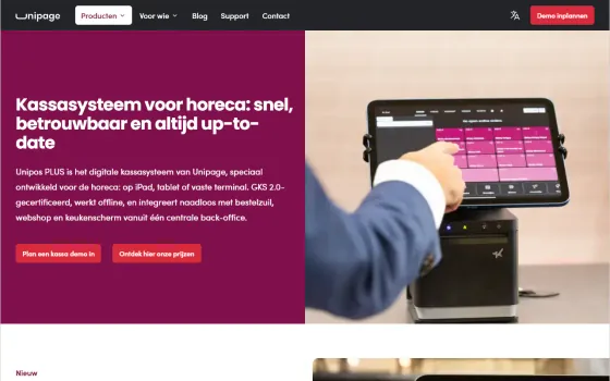 Startpagina van Unipos (unipage.be), vastgelegd op 21 oktober 2026