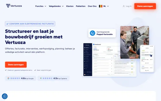 Startpagina van Vertuoza (vertuoza.com), vastgelegd op 21 oktober 2026
