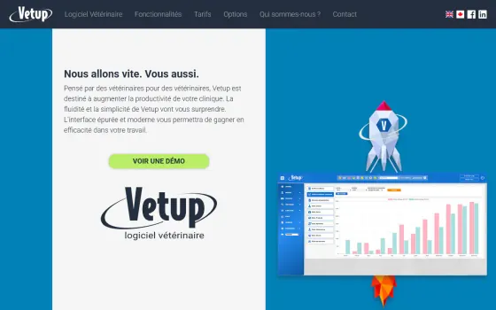 Startpagina van Vetup (vetup.com), vastgelegd op 21 oktober 2026